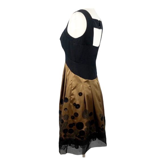 AYSHA Cocktail Dress Black Bronze Sequins Sleeveless Fit & Flare Party 0 EUC - Picture 3 of 9